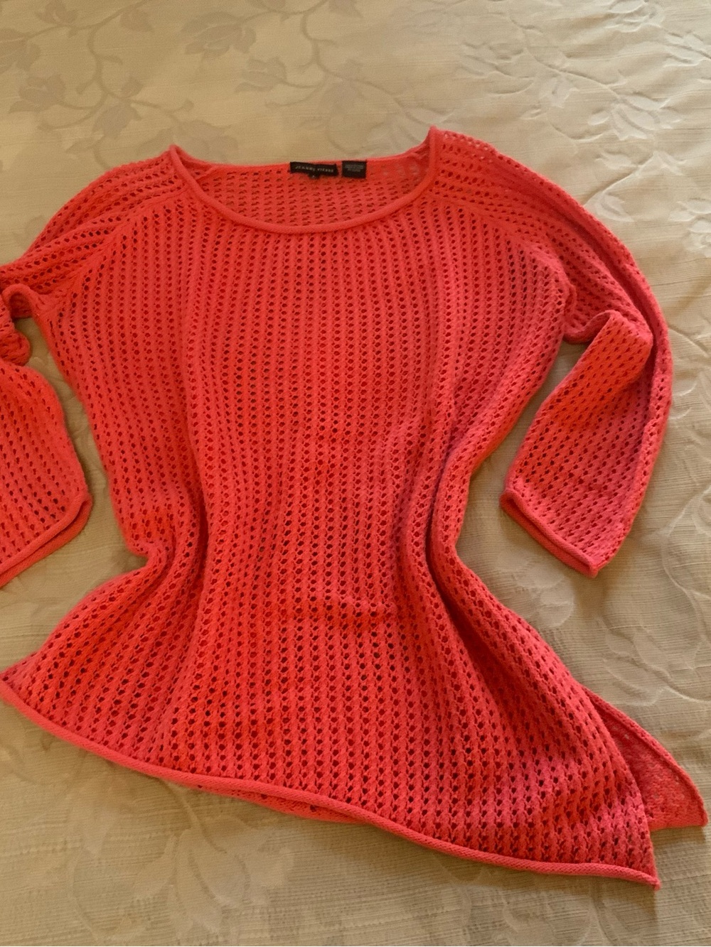Jeanne Pierre Open Knit Sweater Size:L 100% Cotton